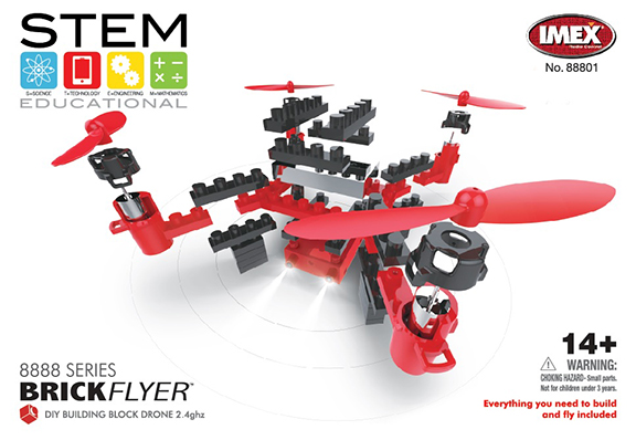IMEX BrickFlyer Building Block Quadcopter - Easy to assemble and fly building block quadcopter!